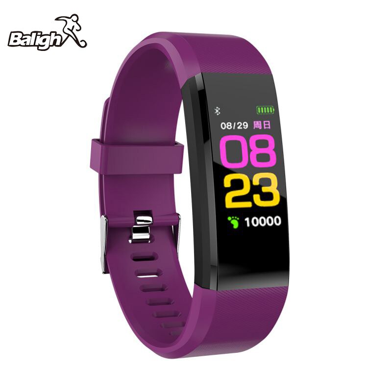 Smart Horloge Bluetooth Polsbandje Smart Armband ID115 Plus Sport Hartslagmeter Horloge Activiteit Fitness Tracker Slimme Band: Paars