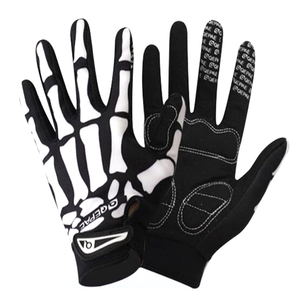 Volledige Finger Skull Handschoenen Skelet Patroon Fiets Motorrijden Handschoenen Ademend Antislip Sport Bike Riding Mitten
