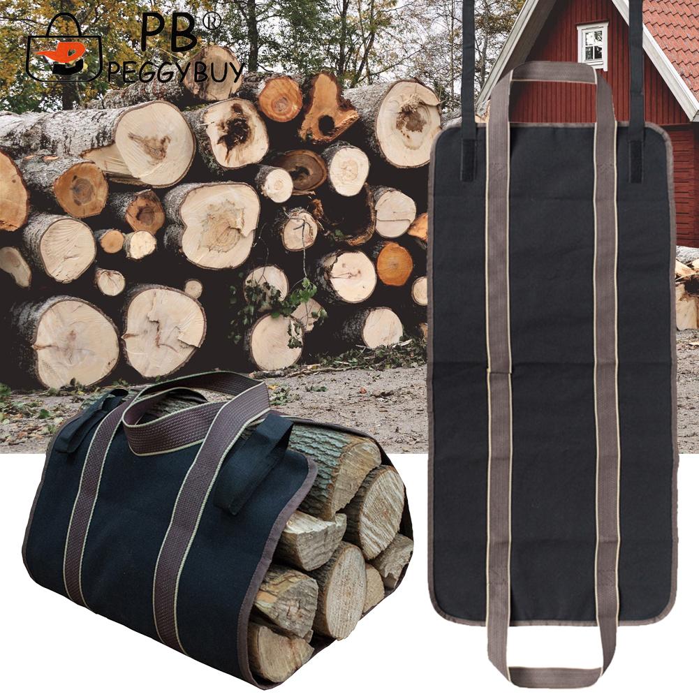 Outdoor Camping Brandhout Draagtas Draagbare Canvas Brandhout Log Opslag Carrier Pack Duurzaam Carry Houten Handtassen