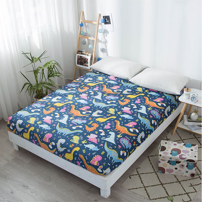 Dinosaur mattress cover Animal Bed cover sheet Mattress Protector Cover kids child adult bed linen fitted sheet: 90X190X15cm