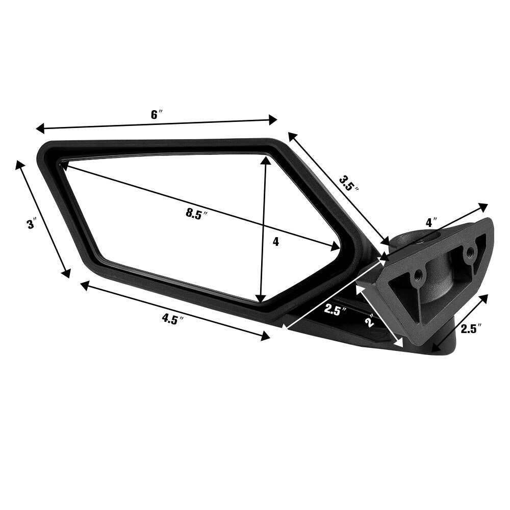 UTV Rearview Adjustable 4x4 Racing Side Mirrors Set for Can-Am Maverick X3 & MAX SSP for Suzuki King Quad 450 Quad