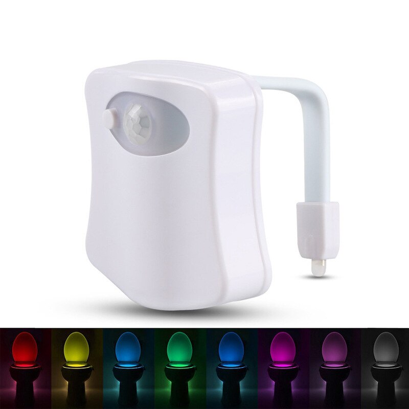 Motion Sensor Toiletbril Verlichting 8 Kleuren Backlight Toiletpot Automatische Night Lamp 3 * AAA Seat Sensor Licht LED wc Lamp