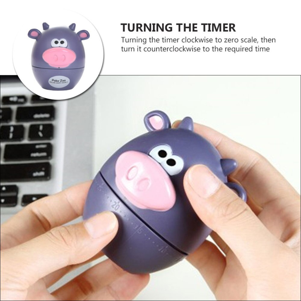 1Pc Kitchen Countdown Timer Cartoon Time Reminder Baking Supply(Purple)