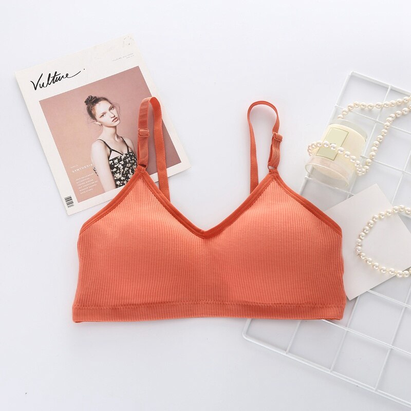 Cropped Top Sexy Intimates Solid Knitted Tube Top Ladies Strapless Wrap Chest Underwear: Orange