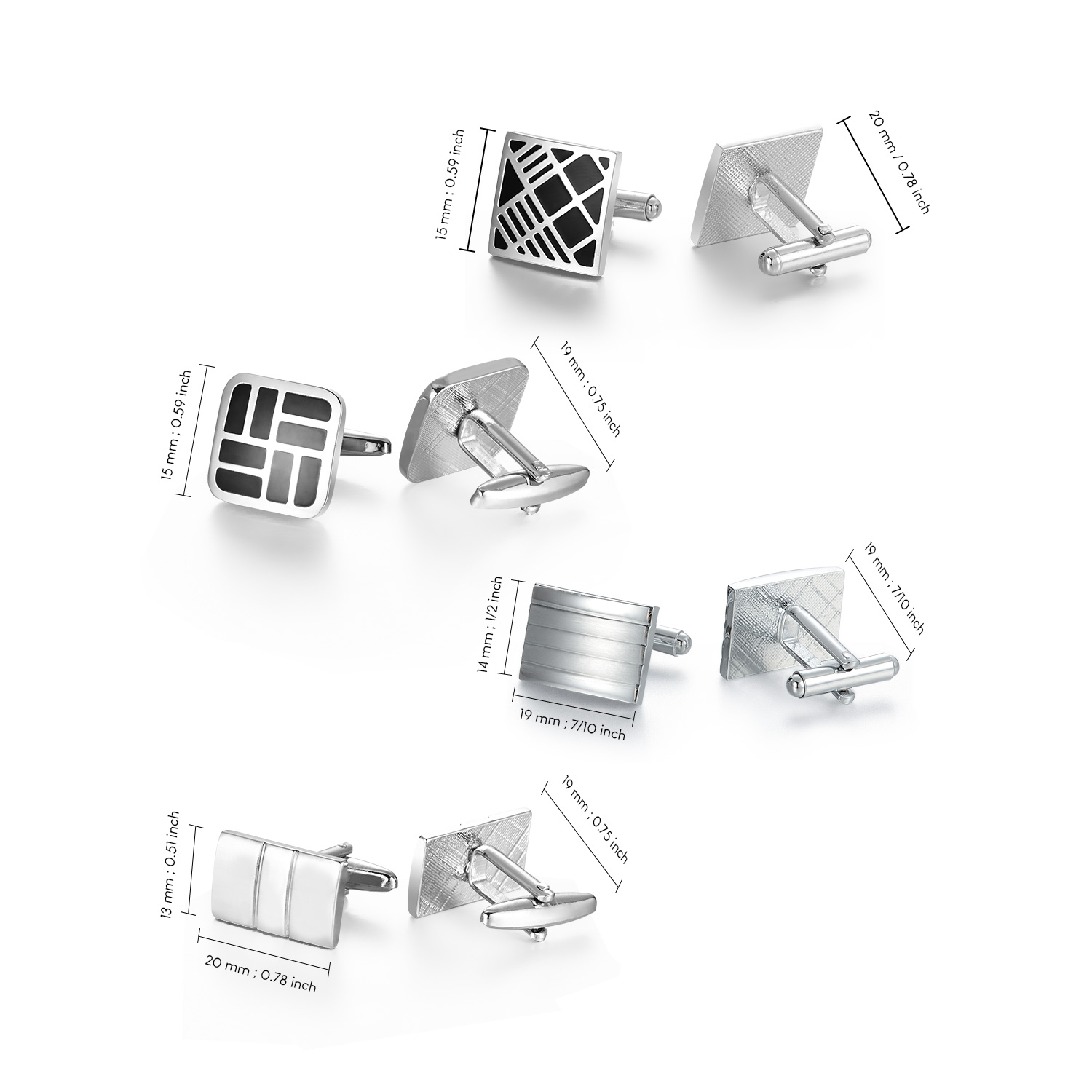 Juego de 4 pares de gemelos para hombre, recuerdos de boda, para padrinos de boda, camisa para hombre, gemelos con caja, joyería de lujo, pinzas para corbata