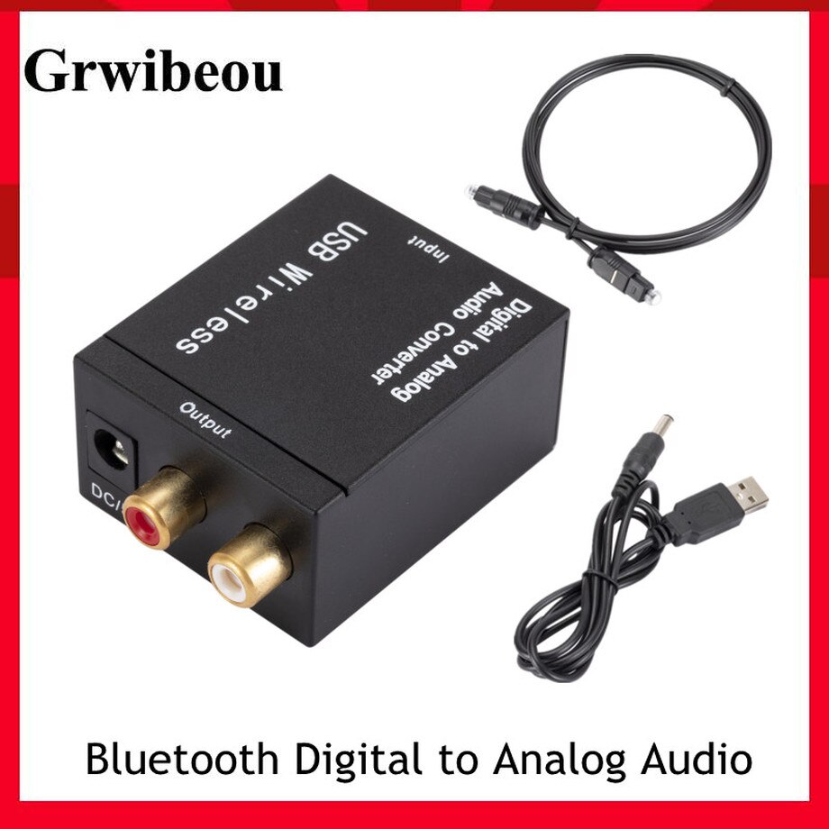 Grwibeou Bluetooth Digitale Audio Analoog Converter Adapter Versterker Decoder Glasvezel Coaxiale Signaal Naar Analoog Dac Spdif