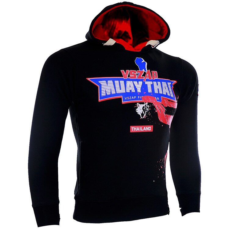 VSZAP jas vechten Thai boksen sport plus fleece hoodie bobo tijger fitness winter mannelijke wulin wind