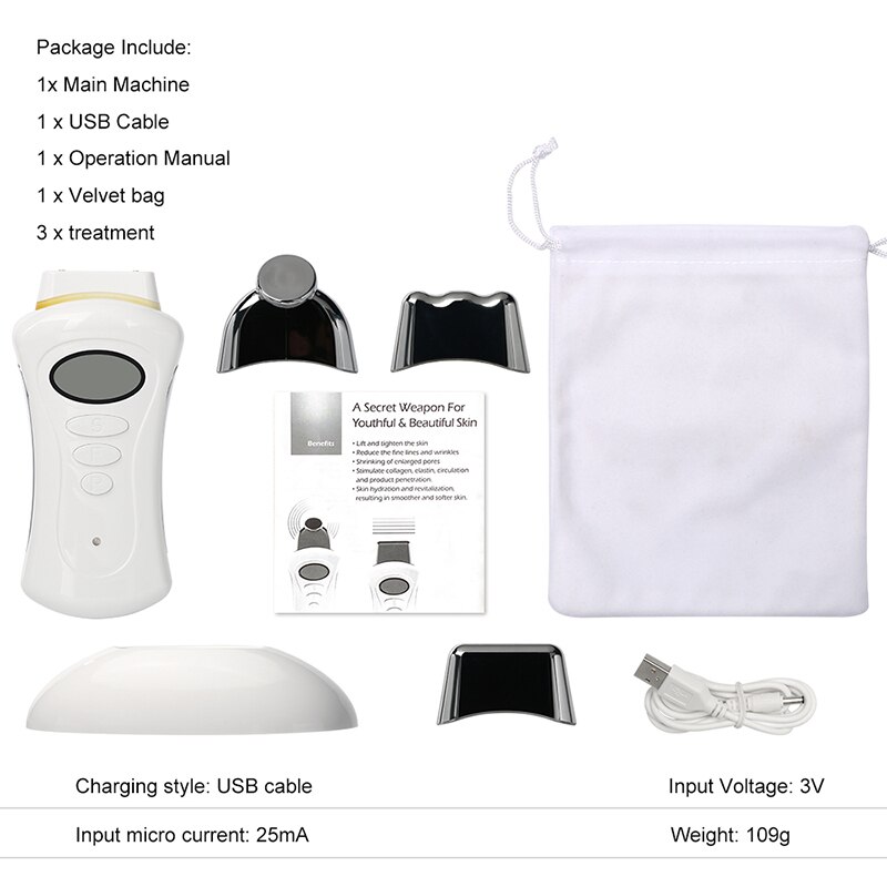 Microcurrent Beauty Machine Electric Ion Blackhead Removal Galvanic Spa Handheld Personal Massager Face Lift Facial Care Tools