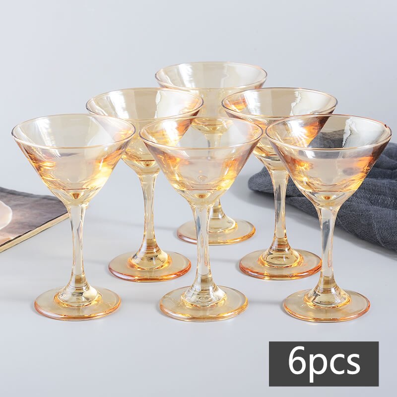 Wine Glass Gold Painting Goblet Glasses Champagne Flutes Cups Home Party Wedding Cocktail Glasses Juice Cup: 6PCS 100ML