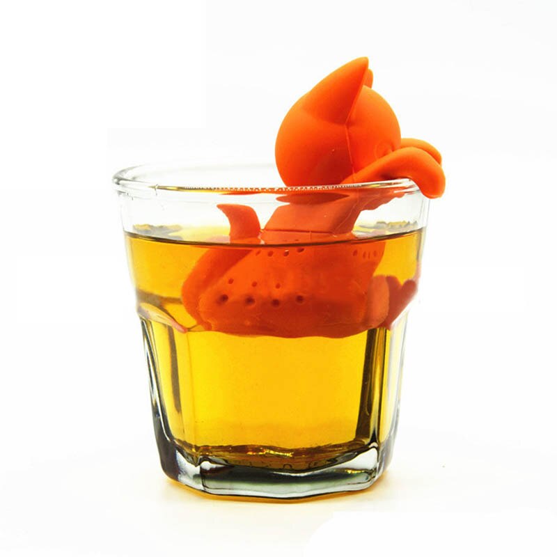 Theepot Accessoires Thee Filter Thee-ei Siliconen Oranje Losse Thee Blad Kruiden Tool Kat Vormige Theezakjes Herbruikbare Leuke Cartoon