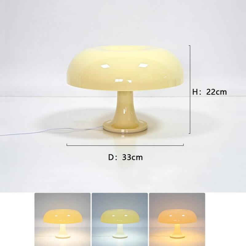 Nueva lámpara de mesa de hongos LED para decoración de hotel, dormitorio, sala de estar, iluminación minimalista moderna, luces creativas de escritorio