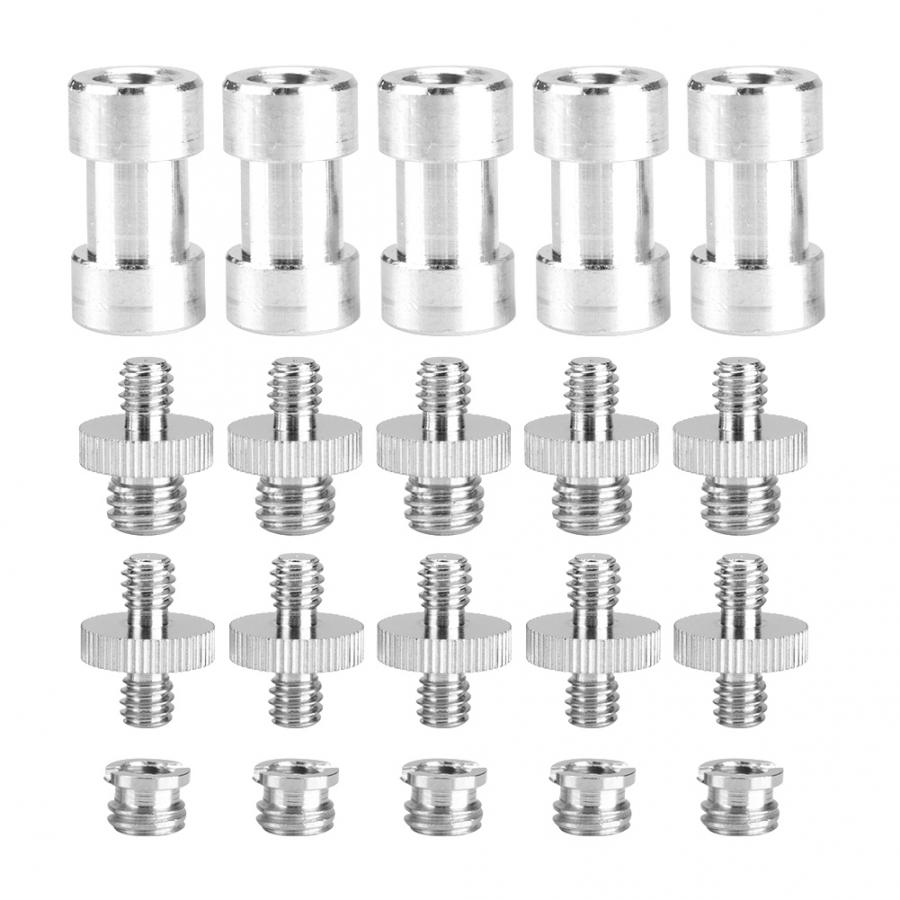 15pcs/20pcs 1/4 Inch to 3/8 Inch Male Female Converter Threaded Adapter Screws Accessory Photo Studio Kit for Light Stand Flash: 20pcs-set