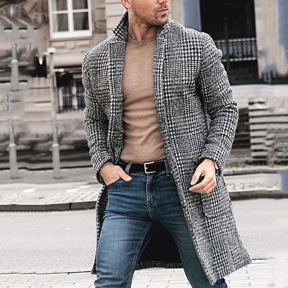 Abrigo largo de lana para hombre, abrigo informal de negocios de boutique de retro, de , , Otoño e Invierno