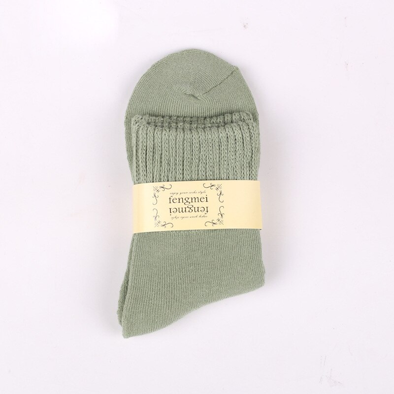 1 par tyk varm uld frotté håndklæde kvinder sok farverige sokker fri størrelse søde sokker vinter vintage jule soild sokker: 007