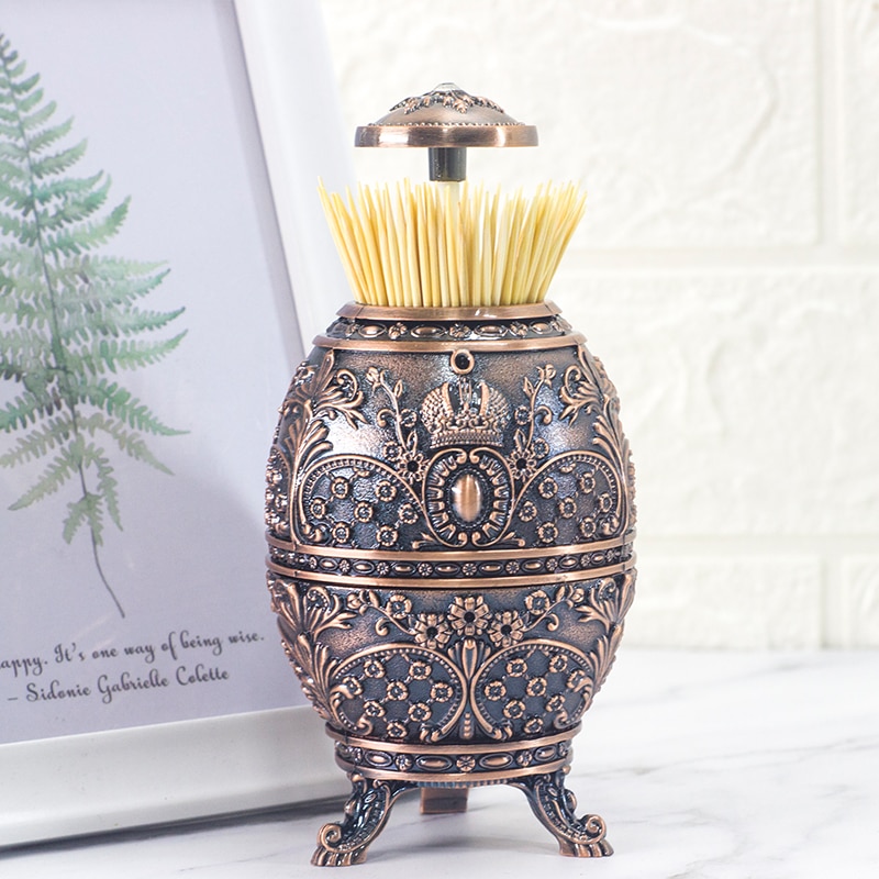European toothpick box automatic high-grade push-type home living room personality toothpick holder