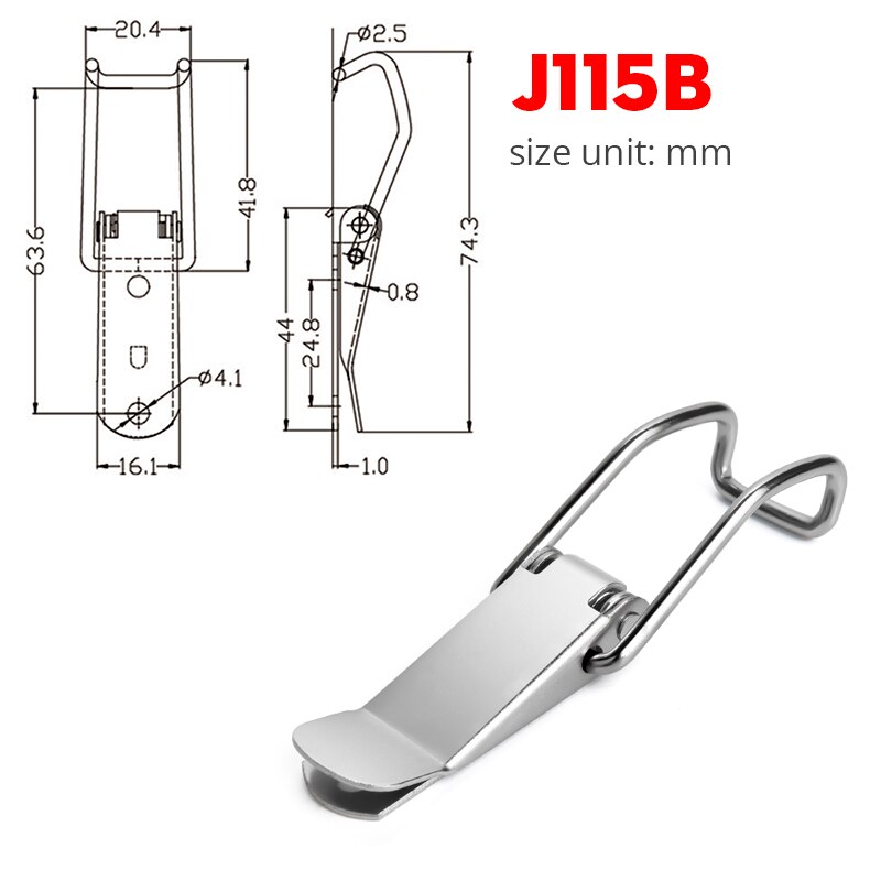 5PCS KAK J107 Hardware Cabinet Boxes Spring Loaded Latch Catch Toggle Hasp 46*21 Mild Steel Hasp For Sliding Door Simple Window: 5xJ115B