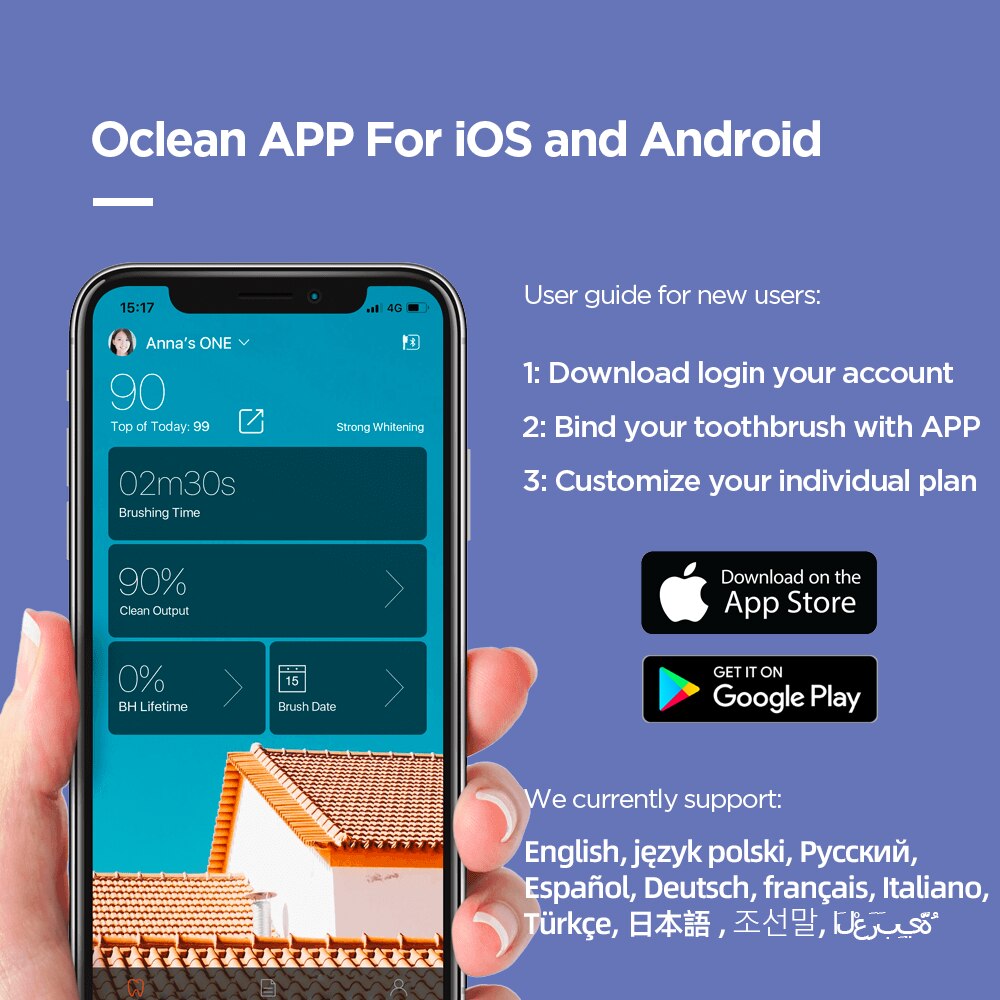 Brand Oclean Air Sonic Elektrische Tandenborstel Met App Controle Volwassen Oplaadbare Tanden Reinigen Smart Home Tand Borstels
