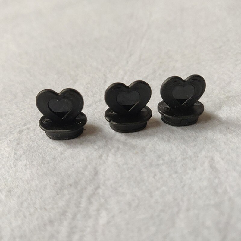 500Pcs Netto Rode Creatieve Colofull Hart Vorm Stopper Takeaway Verpakking Melk Thee Beker Deksel Stoppers Lekvrij Liefde Plastic Plug: Black