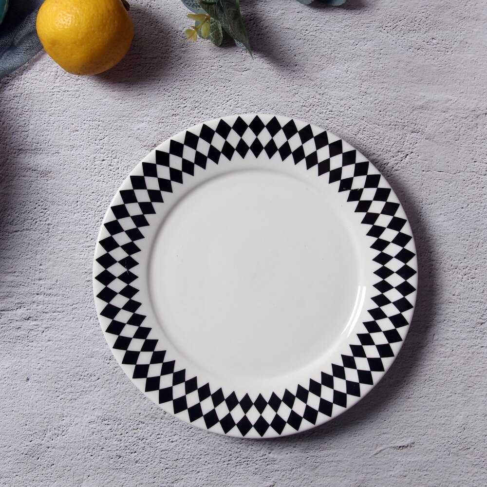 8 Inches Geometrische Steak Plaat Nordic Creatieve Eenvoudige Ronde Westerse Platen Ontbijt Taart Vruchten Schotel: G