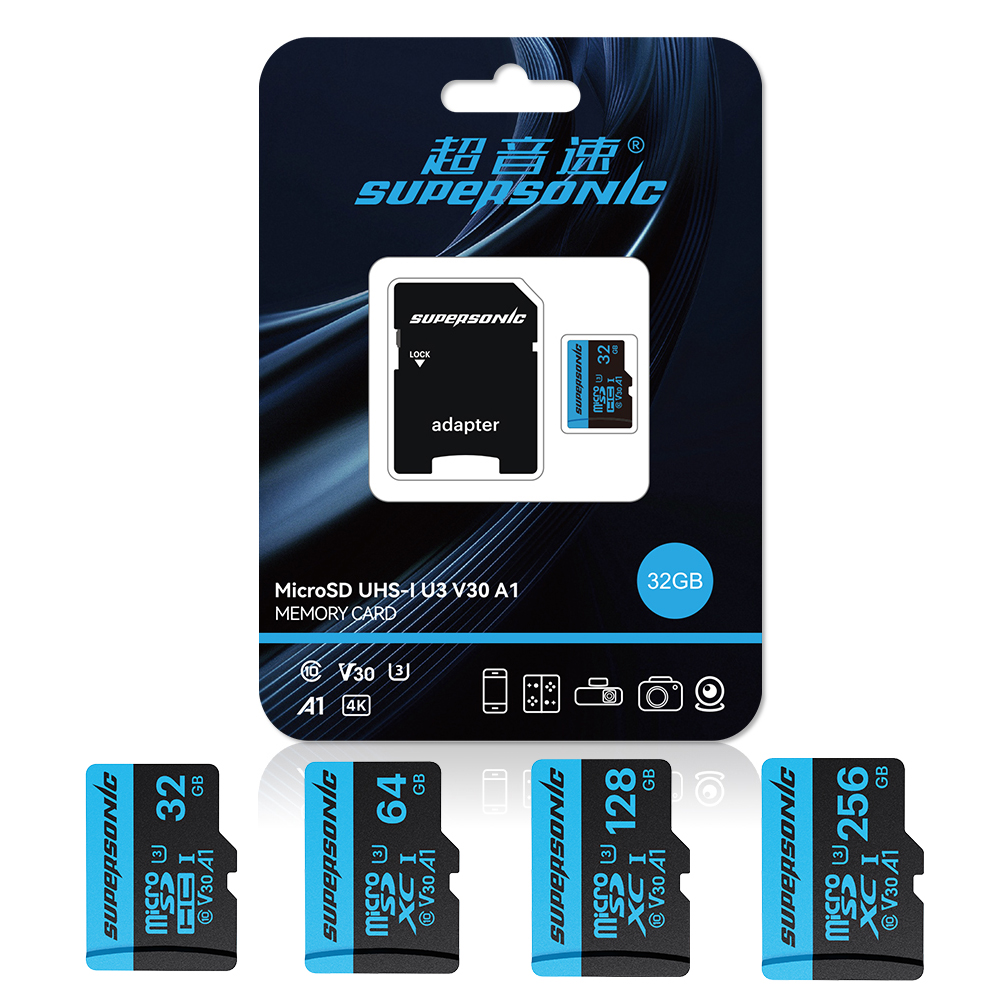 Supersonic micro sd card  c10 32gb 64gb 128gb 256gb u3 4k high speed cartao de memoria flash memory tf mecard  c10