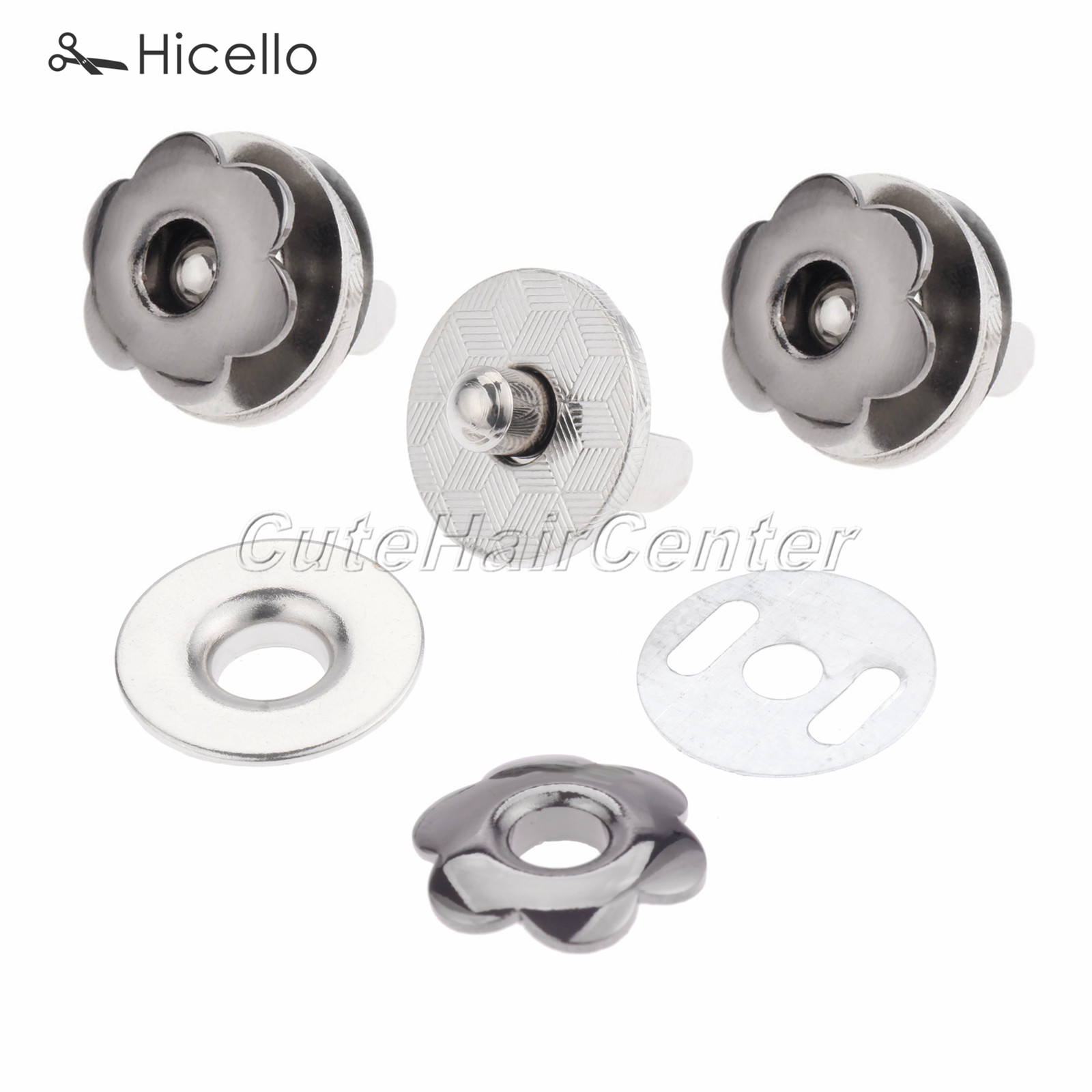 5 Sets Metalen Magnetische Snaps 17Mm Bloemvorm Pruim Gespen Knoppen Druk Decoratie Voor Naaien Kleding Bag Portemonnees Tool hicello