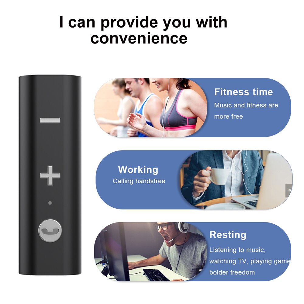 Kebidu Bluetooth 5.0 Receiver For 3.5mm Jack Earphone Wireless Adapter Bluetooth Aux Audio Music Transmitter For Headphone