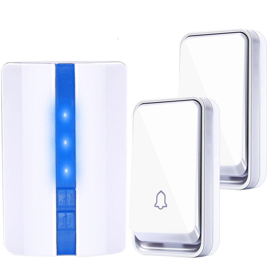 SMATRUL self powered Waterproof Wireless DoorBell no battery EU plug smart Cordless Door Bell 1 button 1 2 Receiver 110DB sound: 2 BUTTON 1 receiver