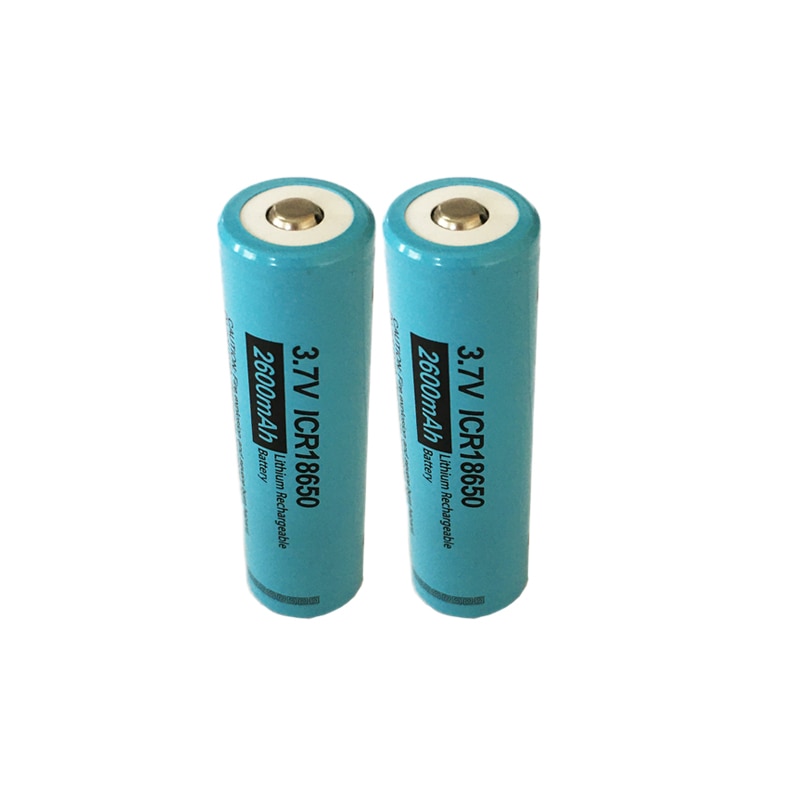 2 PCS PKCELL 18650 li-ion batterij ICR18650 2600 MAH 3.7 V lithium oplaadbare batterij knop top zaklamp zaklamp Accu Cel