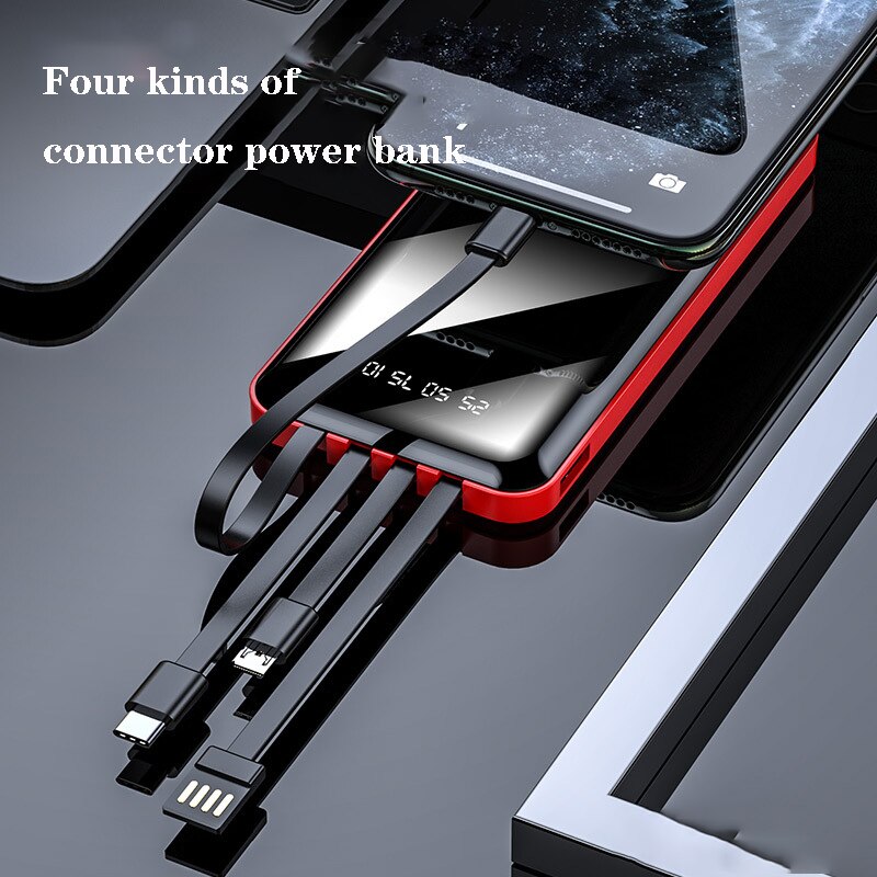 20000Mah Mini Power Bank 10000Mah Mobiele Telefoon Draagbare Oplader Led Externe Batterij Powerbank Draagbare Snel Opladen Powerbank