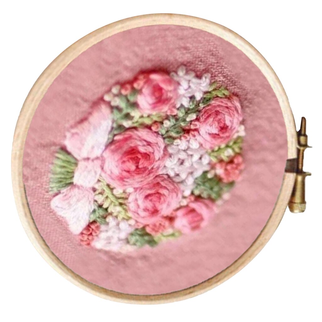 Cross Stitch Stamped Embroidery Kit with Embroidery Hoop Full Range of Embroidery Starter Kit with Pattern Hand Sewing Art Craft