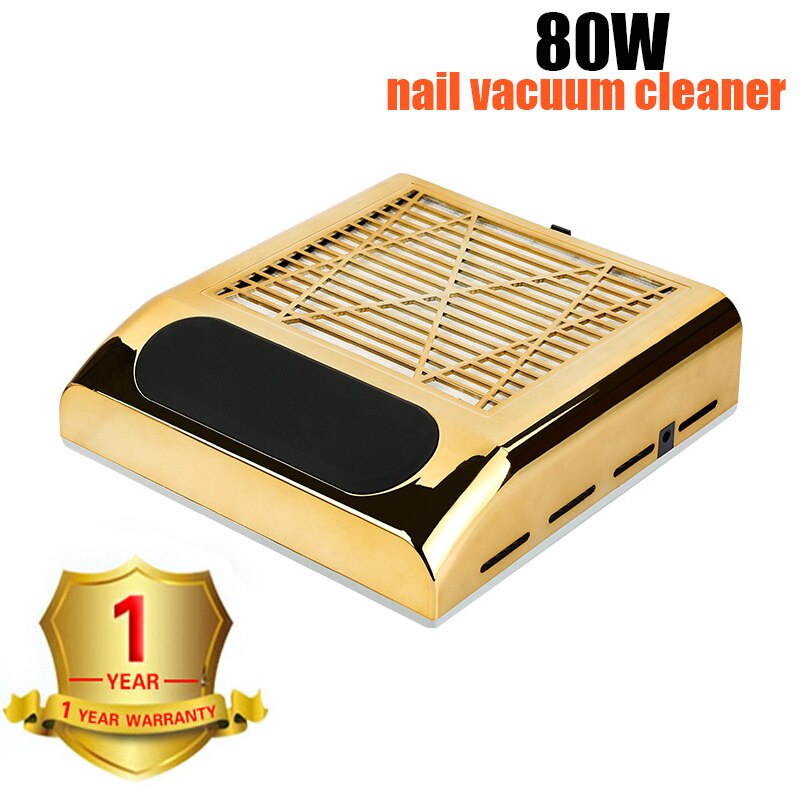 Professionele 80W Nail Zuig Dust Collector 110V/220V Nail Lamp Nail Droger Automatische Sensing 10S sneldrogende Art Gereedschap: Nail cleaner-Gold