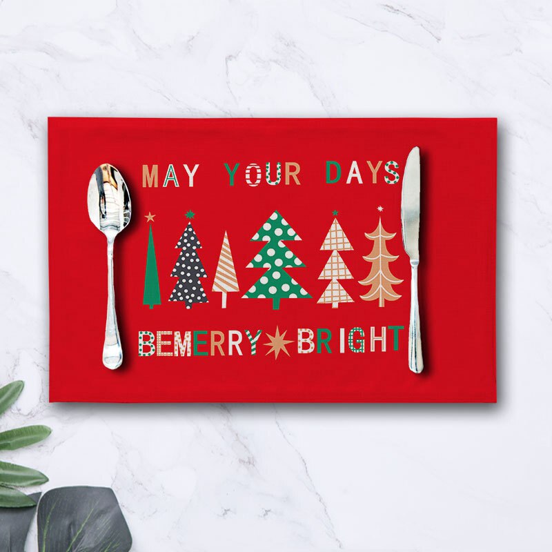 Julebordmat bomull og lin spisebordsmatte navidad julepynt til hjemmekjøkken restaurant jjjcd 177: B 44 x 28cm