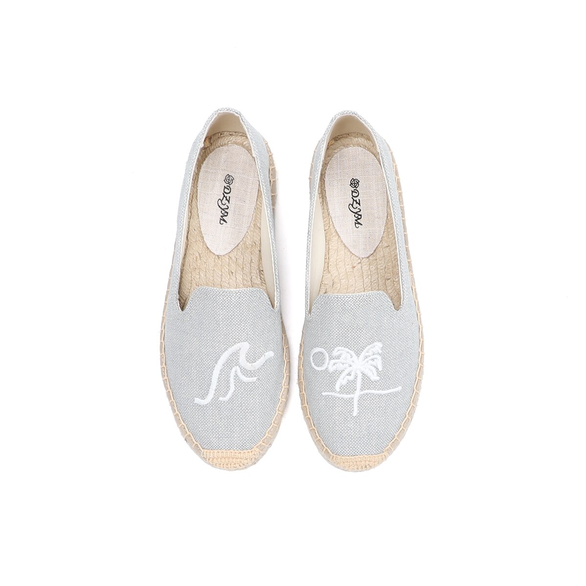 2021 Floral rush vendita diretta piattaforma piatta canapa punta tonda gomma Slip-on Zapatillas Mujer Casual Sapatos espadrillas per