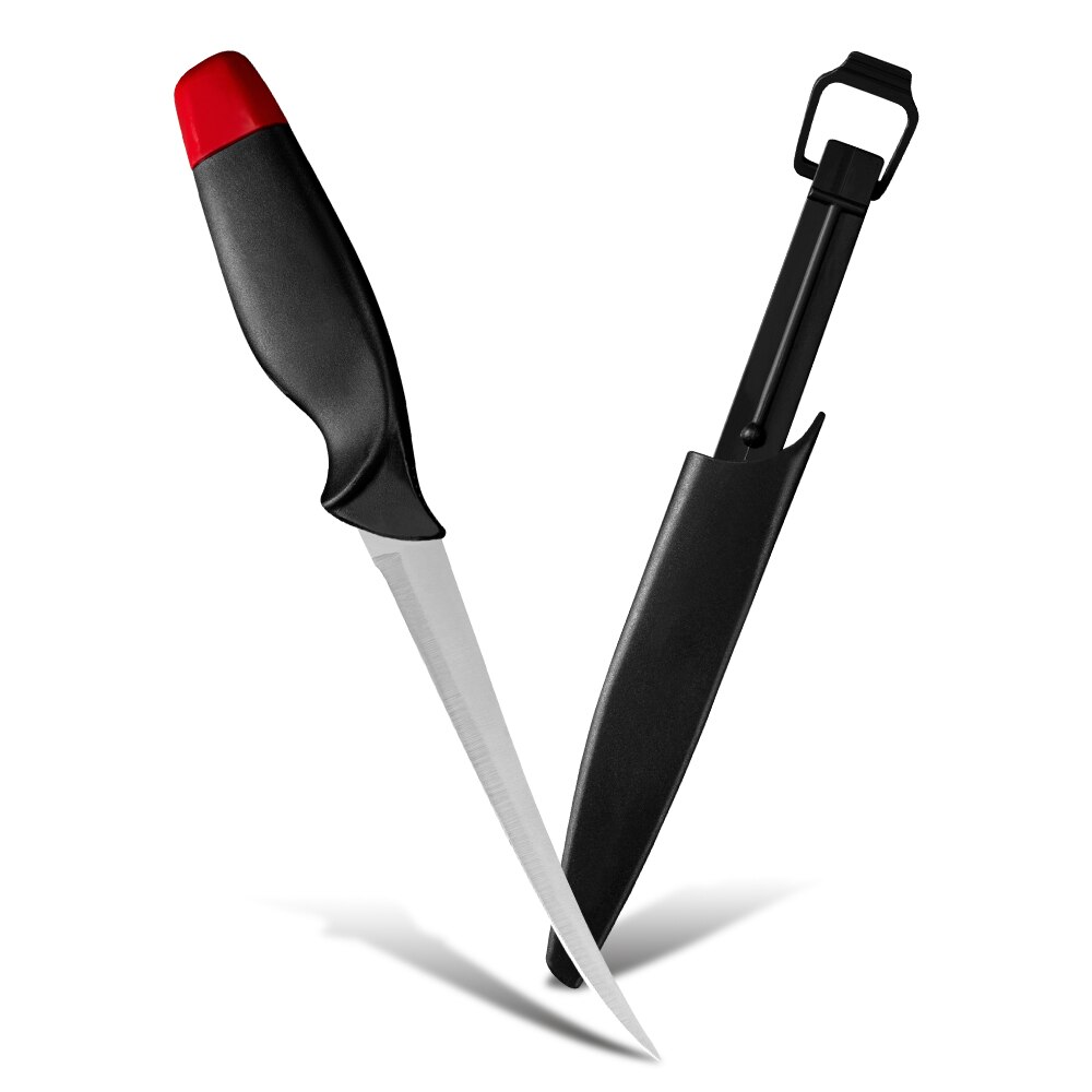 XYj couteau de cuisine en acier inoxydable 6 ''pouces, rouge bleu couleur poisson Sushi Sashimi couteau alimentaire de Style japonais, outils de cuisine gaine: C.RED