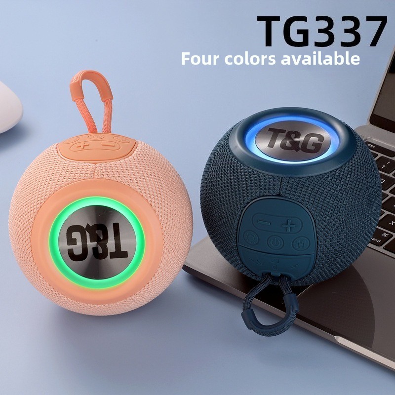 TG337 Bluetooth audio portable round small audio fabric led light wireless subwoofer speaker