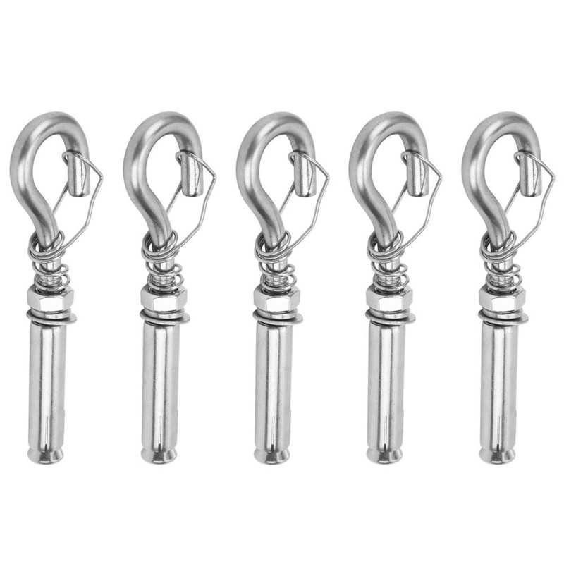 Stainless Steel Wire Insert 5Pcs Expansion Bolt Hook Screw Open Cup 304 Stainless Steel Industrial Supplies M8 Stainless Steel