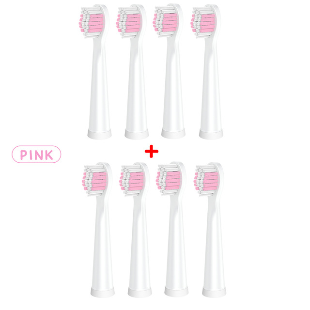 Electric Toothbrush head for 0601020 Soft hair brush head Detachable Replacement tooth brush head: 8pcs Pink