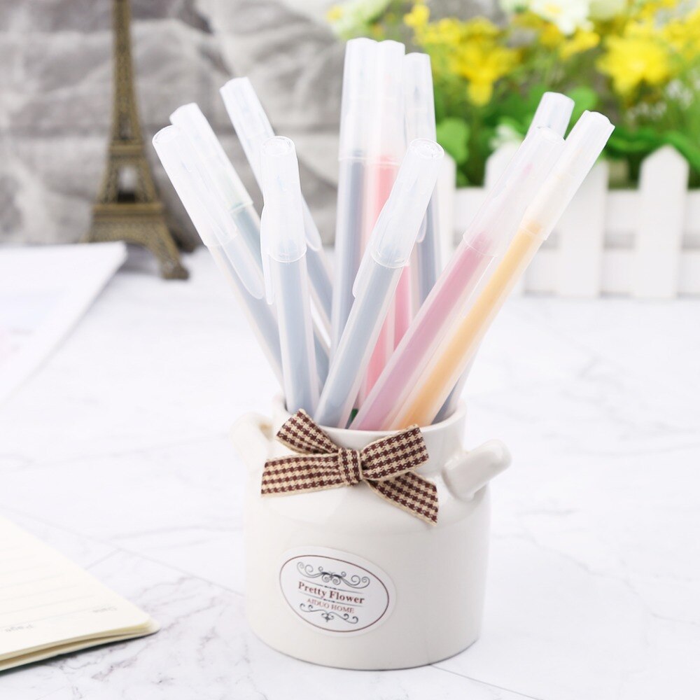 12Colors Gel Ink Pen Painting Drawing Art School Office Supplies Stationery