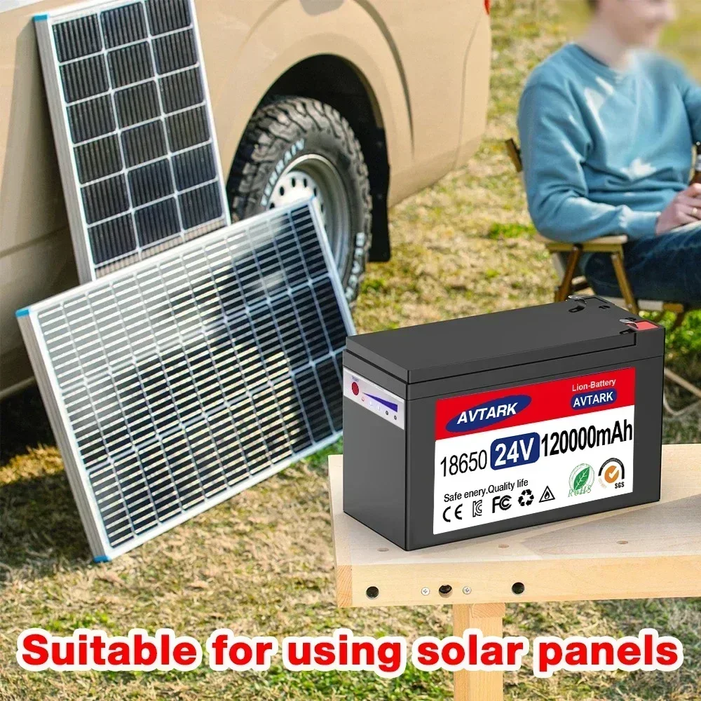 LiFePo4 Neue 24 V 65 Ah 100 Ah 120 Ah Lithium-Batterie 18650 BMS Elektrofahrzeug Lithium-Batterie Pack Eingebautes BMS 30 A Hochstrom