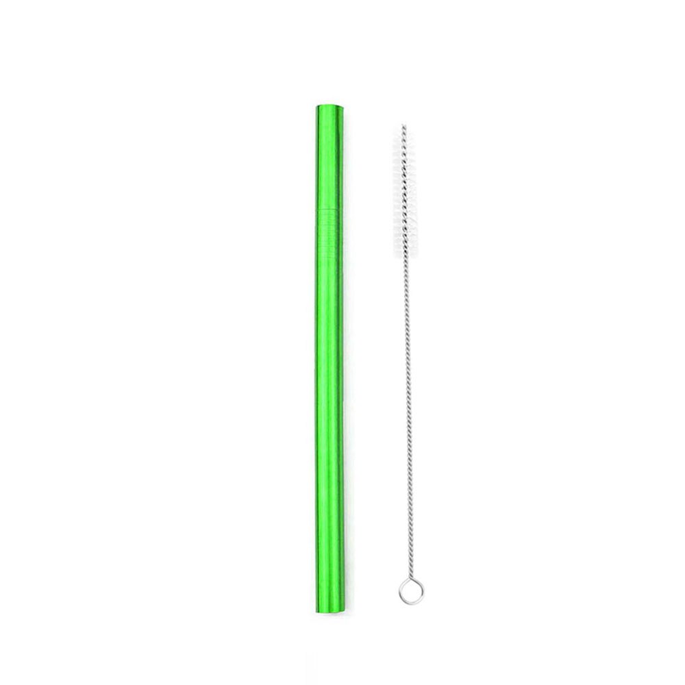 Tubuli Metall Stroh Rosa Edelstahl Stroh Wiederverwendbare Trinkhalme 12mm Smoothies Tapioka Perlen Abgeschrägte Bar Party 1Pc: Green