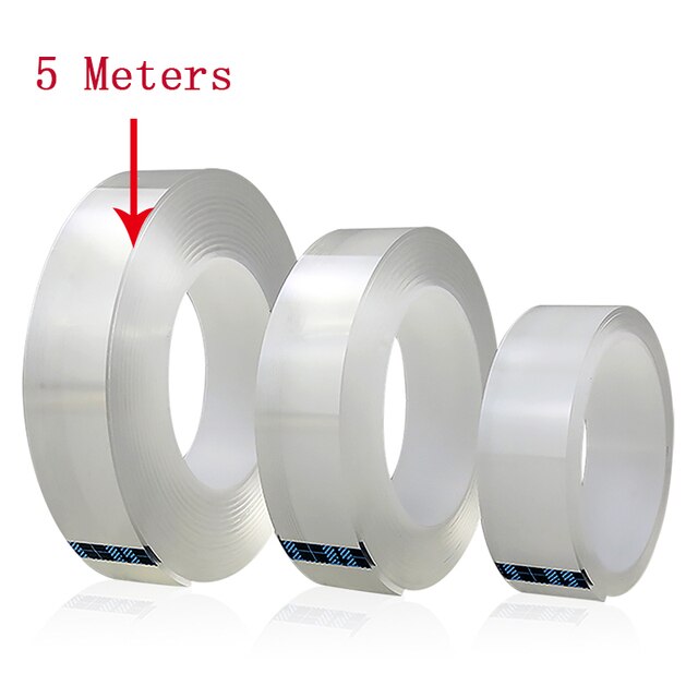 1/2/3/5M Nano Tape Transparant Geen Spoor Herbruikbare Dubbelzijdig Plakband Waterdichte Traceless tape Reinigbare Thuis Nano Tape: Transparent color 5M