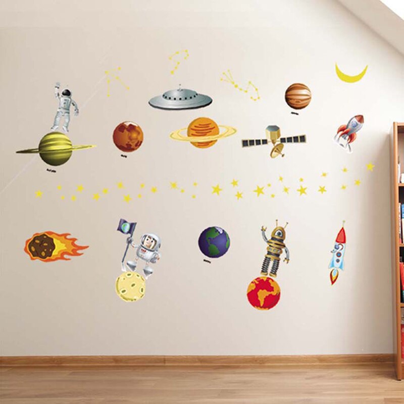 Zs-sticker, raket, muurstickers, kinderkamerdecoratie, ruimteraket, vinyl, kinderkamersticker, babykamerdecoratie