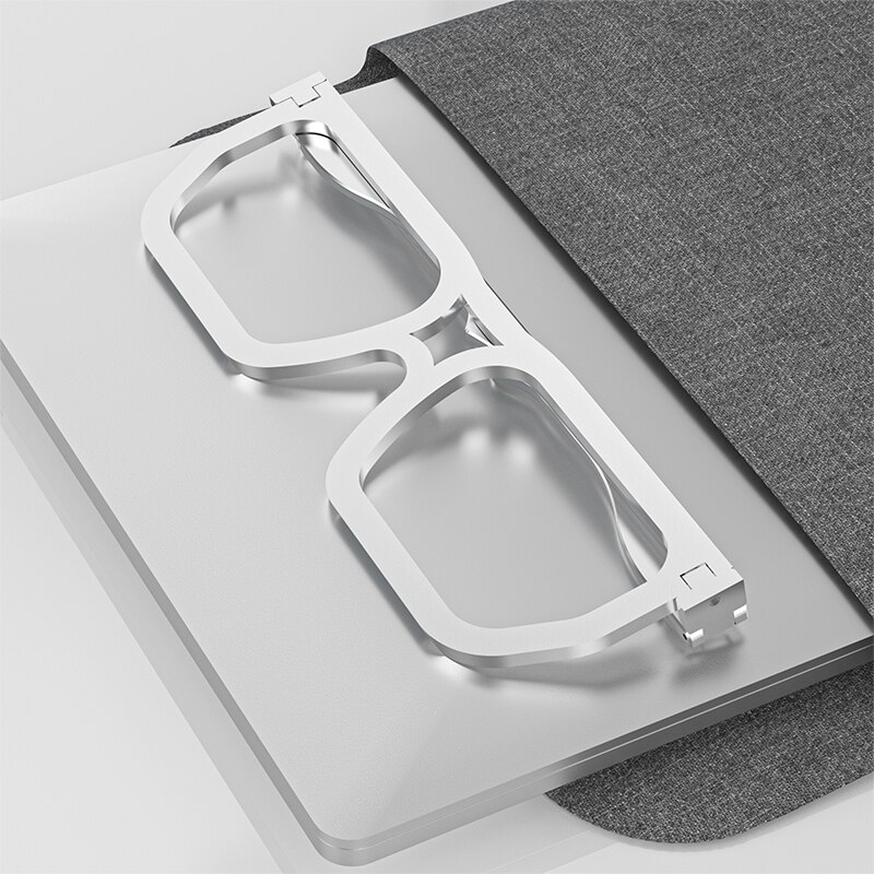 Faltbarer laptopständer aus aluminiumlegierung in brillenform, universelle notebook-halterung für 16in laptops, ipads und tablets zum lesen und arbeiten: Silber