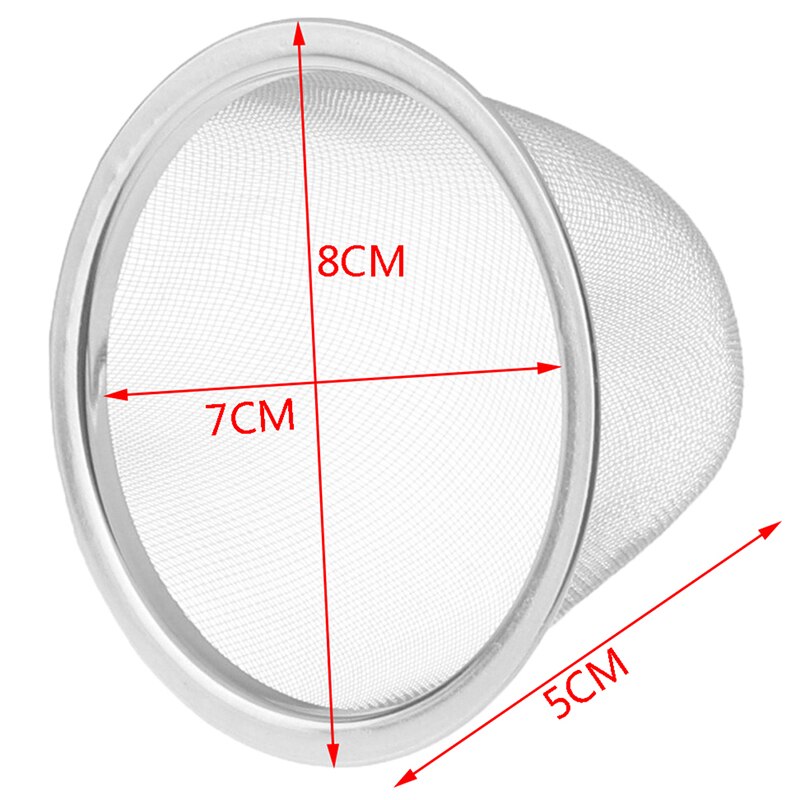 Herbruikbare Diameter Rvs Mesh Thee-ei Zeef Theepot Tea Leaf Spice Filter Drinkware Keuken Accessoires 5-9.5 Cm: 8cm
