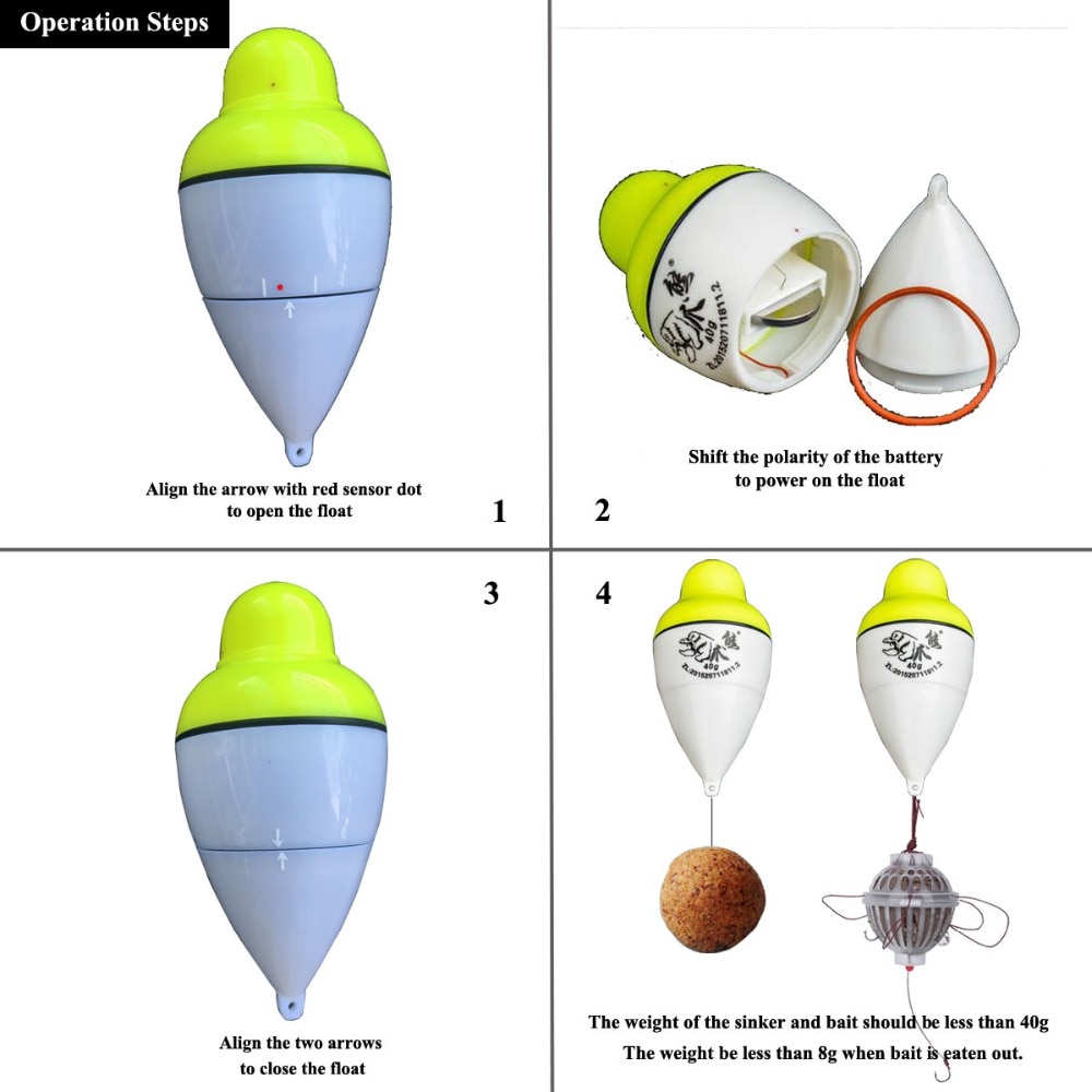 Smart Fishing Float Alarm Fish Bite Aas Trigger LED Licht Automatisch Night Elektronische intelligente Boei Strike Alert