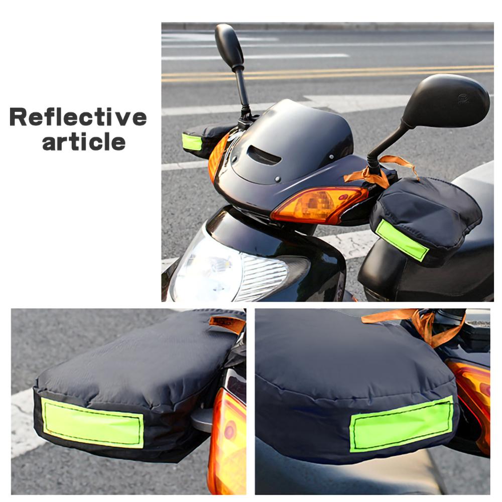 Winter Motorfiets Stuur Handschoenen Met Reflecterende Strip Winddicht Waterdicht Warm Motorbike Handle Bar Hand Cover Moffen