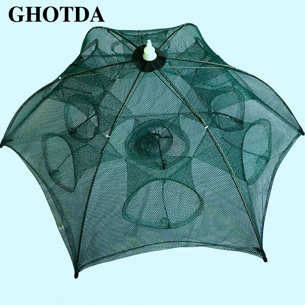 Folding Fishing Net Crawfish Fishing Network Shrimp Cast Dip Mesh Fish Trap