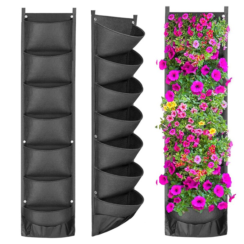 Bolsa colgante Vertical para cultivo de jardín, maceta de flores, impermeable, montaje en pared, bolsa colgante para maceta, uso interior y exterior