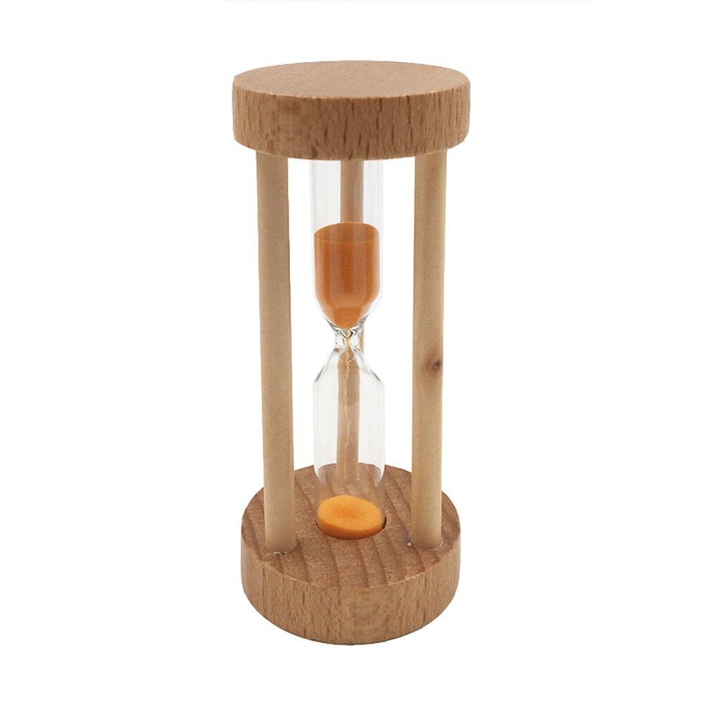 3 Min Wooden Sandglass Hourglass Yellow Sand Timer Clock Table Desktop Decoration: Orange