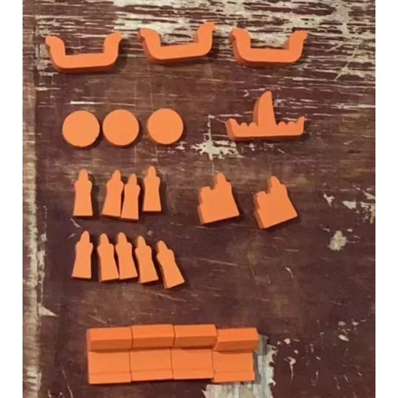 1 set di accessori per giochi da tavolo da gioco colorati con marchio in legno: Borgogna